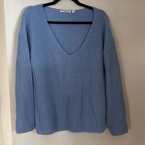 Brave Soul Light Blue V-Neck Sweater